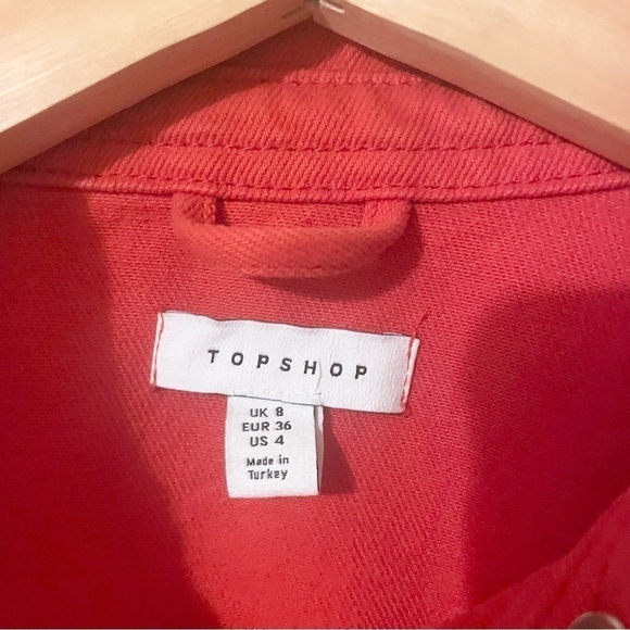 Topshop Red Jean Jacket - Picture 3 of 4
